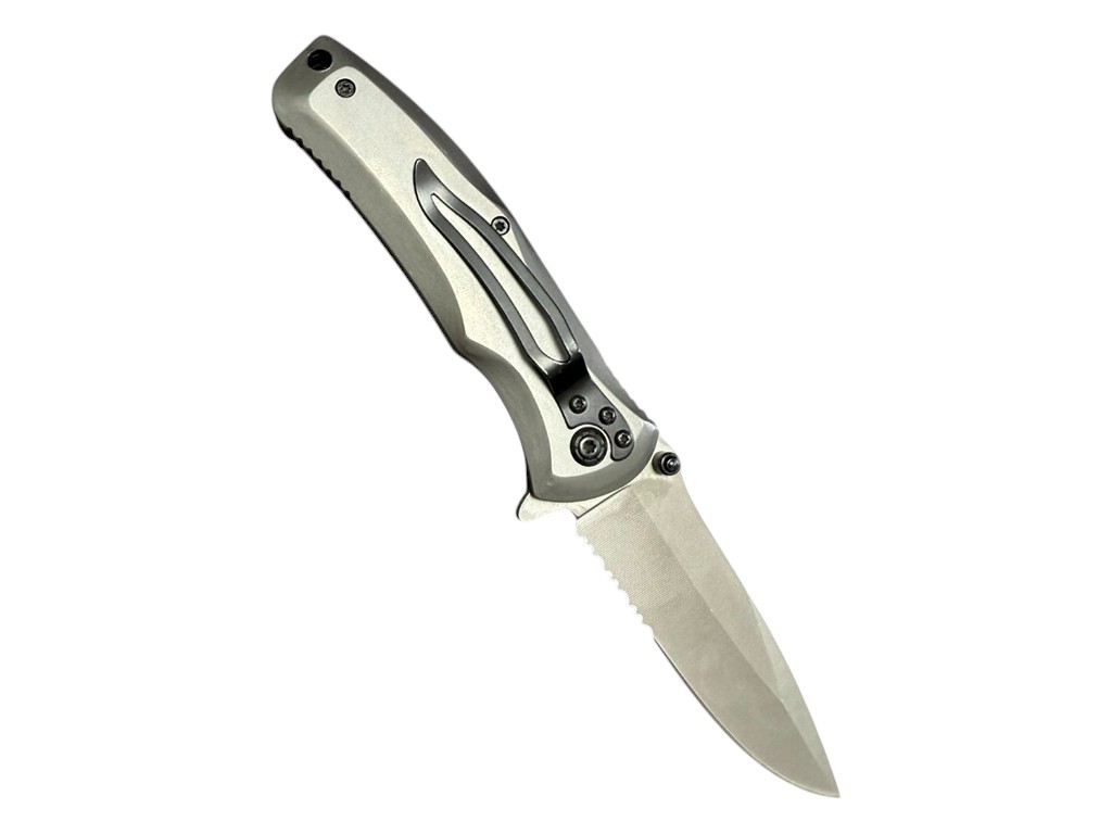 Нож складной туристический с металлической клипсой, 20см